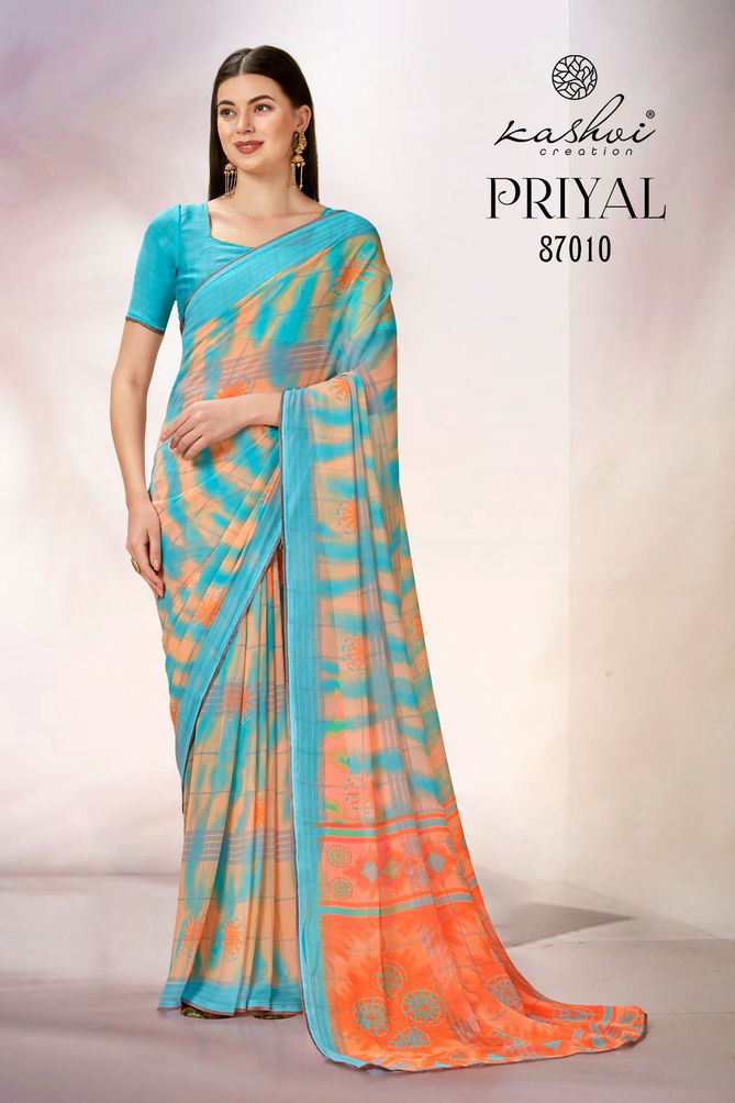 Kashvi Priyal By Lt Fabric Georgette Sarees Catalog